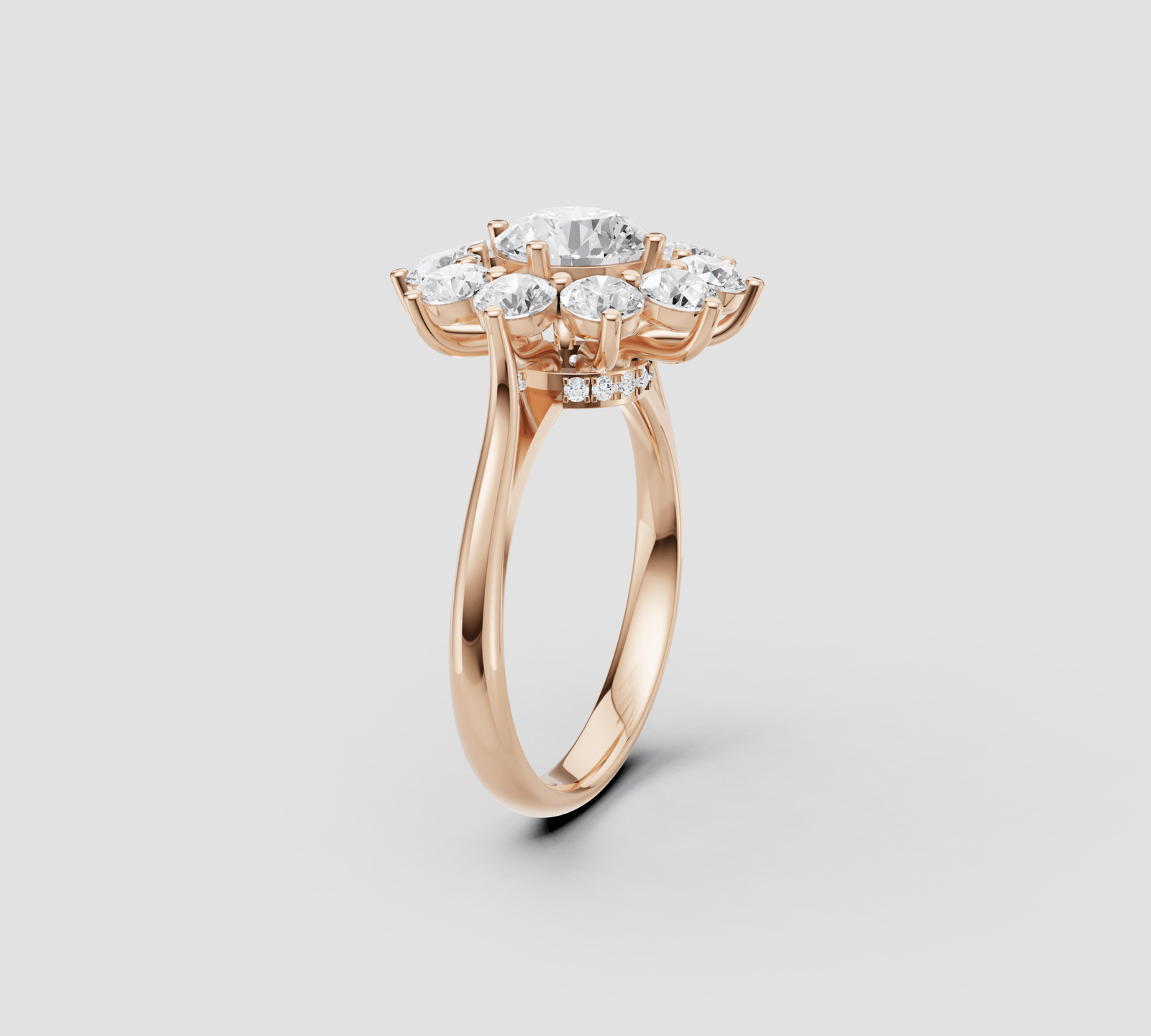 Flora Luxe Rose Gold Diamond Ring